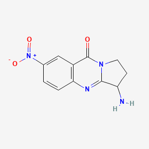 molecular formula C11H10N4O3 B13166131 3-amino-7-nitro-1H,2H,3H,9H-pyrrolo[2,1-b]quinazolin-9-one 