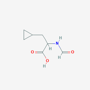 molecular formula C7H11NO3 B13166137 3-Cyclopropyl-2-formamidopropanoic acid 