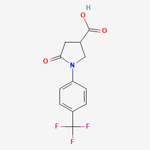 molecular formula C12H10F3NO3 B1316616 5-Oxo-1-[4-(trifluoromethyl)phenyl]pyrrolidine-3-carboxylic acid CAS No. 2357-27-9
