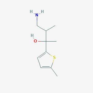 molecular formula C10H17NOS B13166174 4-Amino-3-methyl-2-(5-methylthiophen-2-yl)butan-2-ol 