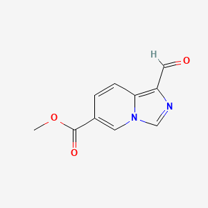 molecular formula C10H8N2O3 B13166193 Methyl 1-formylimidazo[1,5-a]pyridine-6-carboxylate 