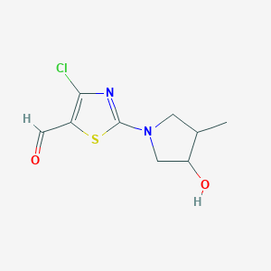 4-Chloro-2-(3-hydroxy-4-methylpyrrolidin-1-yl)-1,3-thiazole-5-carbaldehyde