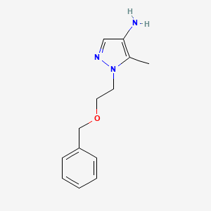 molecular formula C13H17N3O B13166313 1-(2-Benzyloxy-ethyl)-5-methyl-1H-pyrazol-4-ylamine 