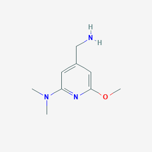 molecular formula C9H15N3O B13166331 4-(Aminomethyl)-6-methoxy-N,N-dimethylpyridin-2-amine 