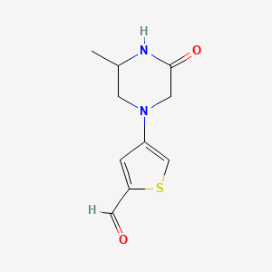 molecular formula C10H12N2O2S B13166348 4-(3-Methyl-5-oxopiperazin-1-yl)thiophene-2-carbaldehyde 