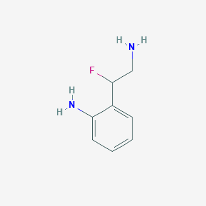 molecular formula C8H11FN2 B13166362 2-(2-Amino-1-fluoroethyl)aniline 