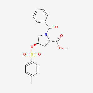 molecular formula C20H21NO6S B1316643 (2S,4R)-甲基 1-苯甲酰基-4-(甲苯磺酰氧基)吡咯烷-2-羧酸酯 CAS No. 31560-21-1
