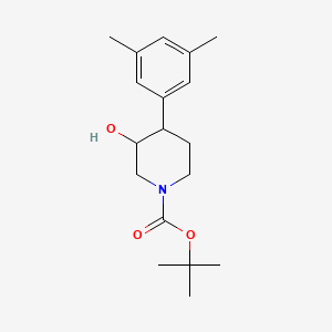 molecular formula C18H27NO3 B13166456 Tert-butyl 4-(3,5-dimethylphenyl)-3-hydroxypiperidine-1-carboxylate CAS No. 1354951-64-6