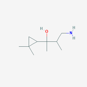 molecular formula C10H21NO B13166465 4-Amino-2-(2,2-dimethylcyclopropyl)-3-methylbutan-2-ol 