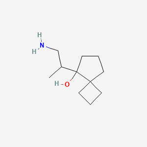 molecular formula C11H21NO B13166477 5-(1-Aminopropan-2-yl)spiro[3.4]octan-5-ol 