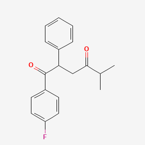 molecular formula C19H19FO2 B1316648 1-(4-Fluorophenyl)-5-methyl-2-phenylhexane-1,4-dione CAS No. 135833-82-8