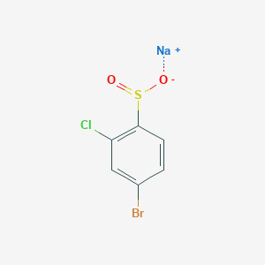 molecular formula C6H3BrClNaO2S B13166487 4-Bromo-2-chlorobenzenesulfinic acid sodium salt 