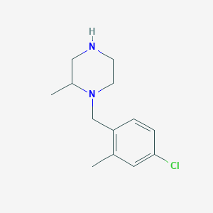 molecular formula C13H19ClN2 B13166537 1-(4-Chloro-2-methylbenzyl)-2-methylpiperazine 