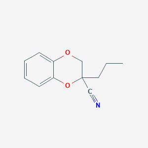 molecular formula C12H13NO2 B13166611 1,4-Benzodioxin-2-carbonitrile, 2,3-dihydro-2-propyl- 