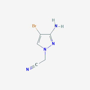 molecular formula C5H5BrN4 B13166629 2-(3-Amino-4-bromo-1H-pyrazol-1-YL)acetonitrile 