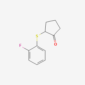 molecular formula C11H11FOS B13166644 2-[(2-Fluorophenyl)sulfanyl]cyclopentan-1-one 