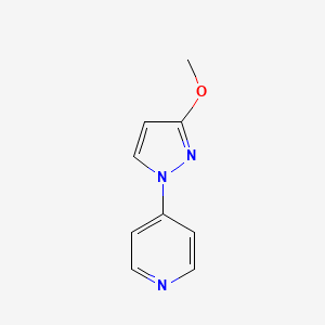 molecular formula C9H9N3O B13166656 4-(3-Methoxy-1H-pyrazol-1-yl)pyridine 