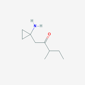 molecular formula C9H17NO B13166716 1-(1-Aminocyclopropyl)-3-methylpentan-2-one 