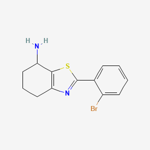 molecular formula C13H13BrN2S B13166739 2-(2-Bromophenyl)-4,5,6,7-tetrahydro-1,3-benzothiazol-7-amine 