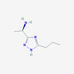 molecular formula C7H14N4 B13166742 (1R)-1-(5-Propyl-1H-1,2,4-triazol-3-yl)ethan-1-amine 