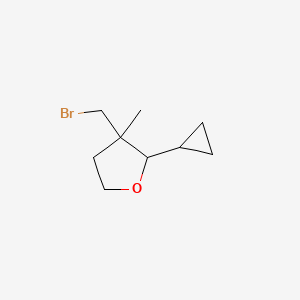 molecular formula C9H15BrO B13166755 3-(Bromomethyl)-2-cyclopropyl-3-methyloxolane 