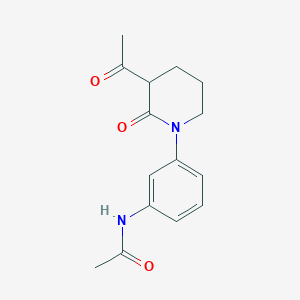 molecular formula C15H18N2O3 B13166765 N-[3-(3-Acetyl-2-oxopiperidin-1-yl)phenyl]acetamide 