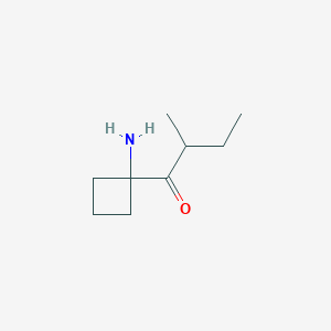 molecular formula C9H17NO B13166781 1-(1-Aminocyclobutyl)-2-methylbutan-1-one 