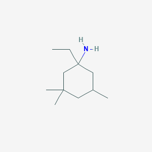 molecular formula C11H23N B13166789 1-Ethyl-3,3,5-trimethylcyclohexan-1-amine 