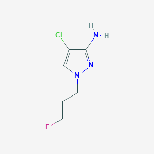 molecular formula C6H9ClFN3 B13166793 4-chloro-1-(3-fluoropropyl)-1H-pyrazol-3-amine 