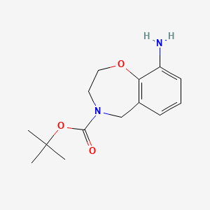 molecular formula C14H20N2O3 B13166834 tert-Butyl 9-amino-2,3,4,5-tetrahydro-1,4-benzoxazepine-4-carboxylate 