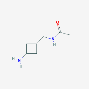 molecular formula C7H14N2O B13166878 N-[(3-aminocyclobutyl)methyl]acetamide 