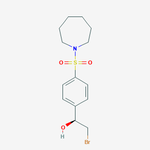 molecular formula C14H20BrNO3S B13166914 (1S)-1-[4-(azepan-1-ylsulfonyl)phenyl]-2-bromoethanol 