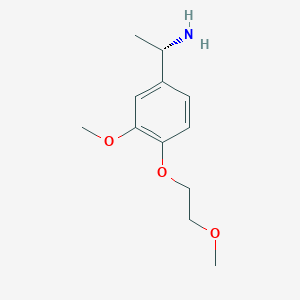 molecular formula C12H19NO3 B13166916 (1S)-1-[3-methoxy-4-(2-methoxyethoxy)phenyl]ethan-1-amine 