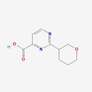 molecular formula C10H12N2O3 B13166960 2-(Oxan-3-yl)pyrimidine-4-carboxylic acid 