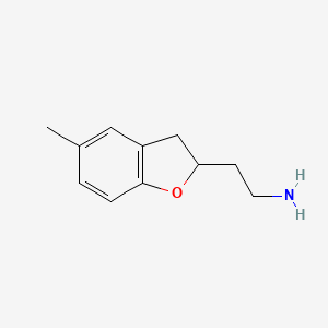 molecular formula C11H15NO B13166971 2-(5-Methyl-2,3-dihydro-1-benzofuran-2-yl)ethan-1-amine 