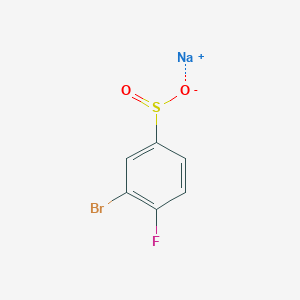 molecular formula C6H3BrFNaO2S B13167000 Sodium 3-bromo-4-fluorobenzene-1-sulfinate 