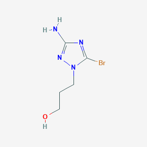 molecular formula C5H9BrN4O B13167006 3-(3-Amino-5-bromo-1H-1,2,4-triazol-1-yl)propan-1-ol 