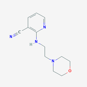 molecular formula C12H16N4O B1316703 2-{[2-(吗啉-4-基)乙基]氨基}吡啶-3-腈 CAS No. 138310-93-7