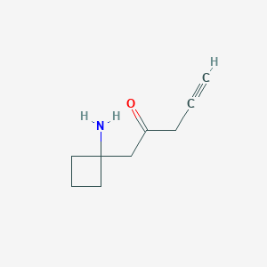 molecular formula C9H13NO B13167034 1-(1-Aminocyclobutyl)pent-4-yn-2-one 