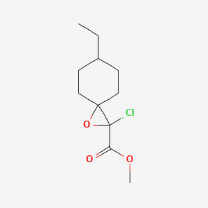 molecular formula C11H17ClO3 B13167042 Methyl 2-chloro-6-ethyl-1-oxaspiro[2.5]octane-2-carboxylate 