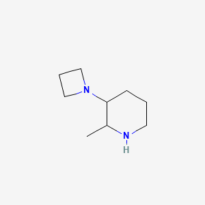 molecular formula C9H18N2 B13167043 3-(Azetidin-1-yl)-2-methylpiperidine 