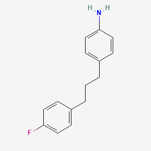 molecular formula C15H16FN B13167044 4-[3-(4-Fluorophenyl)propyl]aniline 