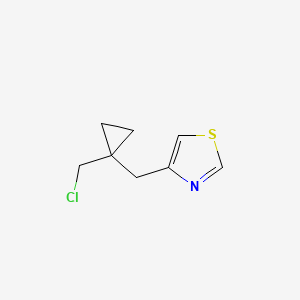 molecular formula C8H10ClNS B13167050 4-([1-(Chloromethyl)cyclopropyl]methyl)-1,3-thiazole 