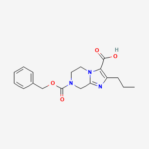 molecular formula C18H21N3O4 B13167092 7-[(Benzyloxy)carbonyl]-2-propyl-5H,6H,7H,8H-imidazo[1,2-a]pyrazine-3-carboxylic acid 