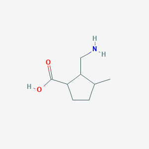 molecular formula C8H15NO2 B13167098 2-(Aminomethyl)-3-methylcyclopentane-1-carboxylic acid 