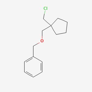 molecular formula C14H19ClO B13167128 ({[1-(Chloromethyl)cyclopentyl]methoxy}methyl)benzene 