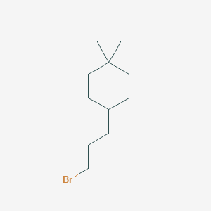 molecular formula C11H21Br B13167148 4-(3-Bromopropyl)-1,1-dimethylcyclohexane 