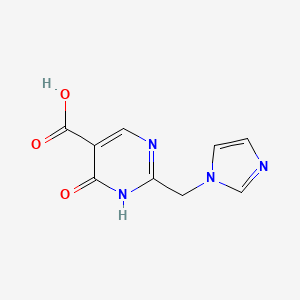 molecular formula C9H8N4O3 B13167172 4-Hydroxy-2-[(1H-imidazol-1-yl)methyl]pyrimidine-5-carboxylicacid 