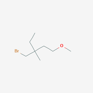 molecular formula C8H17BrO B13167193 3-(Bromomethyl)-1-methoxy-3-methylpentane 