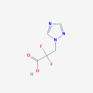 molecular formula C5H5F2N3O2 B13167196 2,2-Difluoro-3-(1H-1,2,4-triazol-1-yl)propanoic acid 